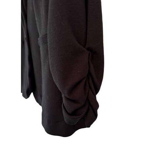C est 1946 Blazer 18W Black Blended Fabric Single Breasted Ruched Sleeves - Picture 4 of 9